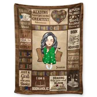 My Reading Blanket I Am A Bookaholic - Gift For Book Lovers, Gift For Kid - Personalized Fleece Blanket - Thegiftio UK