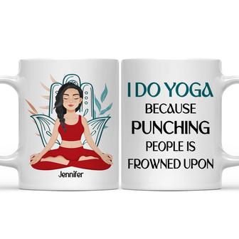 Punching People Is Frowned Upon Custom Mug - Gift for Yogis - Thegiftio UK