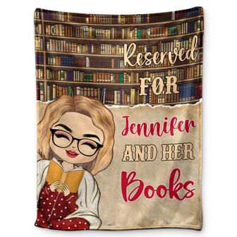 Reading Peeking Reserved For And Her Books - Gift For Book Lovers - Personalized Fleece Blanket - Thegiftio UK