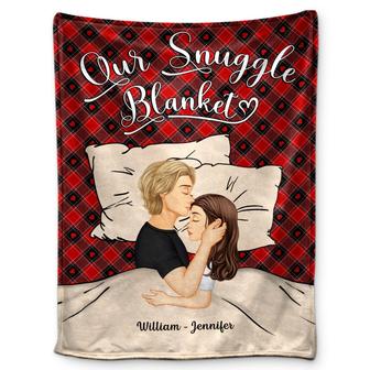 Side View Couple Our Snuggle Blanket - Gift For Couples - Personalized Fleece Blanket - Thegiftio UK