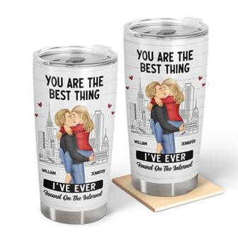 Kissing Couple Best Thing Found Personalized Tumbler - Gift - Thegiftio UK