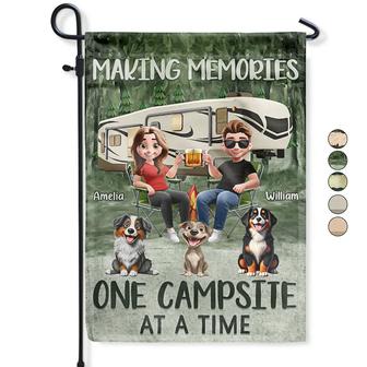 Making Memories One Campsite At A Time Dog Custom Flag - Thegiftio UK