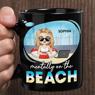 Mentally On The Beach Personalized Mug - Gift for Him or Her - Thegiftio UK