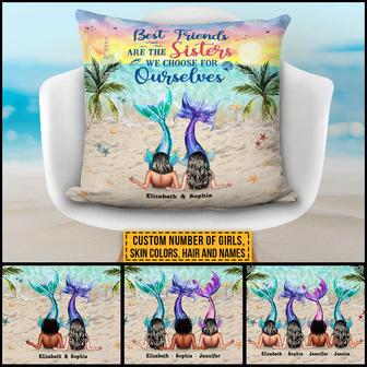 Mermaid Bestie Choose Custom Pillow - Gift for Bestie - Thegiftio UK