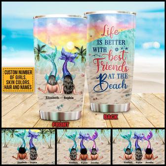 Mermaid Bestie Life Is Better Custom Tumbler - Thegiftio UK