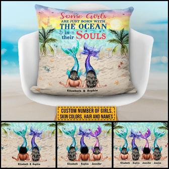 Mermaid Bestie Ocean In Souls Custom Pillow - Thegiftio UK