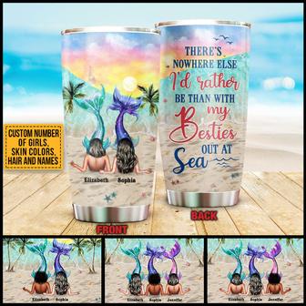 Mermaid Bestie Out At Sea Custom Tumbler - Gift for Friends - Thegiftio UK