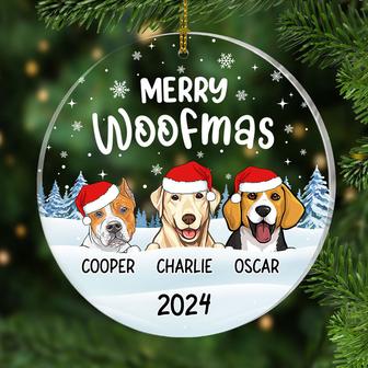 Merry Woofmas Dog Personalized Acrylic Ornament - Thegiftio UK