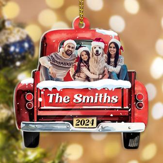 Custom Photo Red Truck Personalized Ornament - Family Gift - Thegiftio UK
