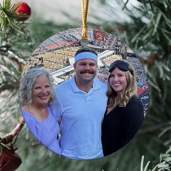 Custom Photo Ornament Personalized Circle - Christmas Gift - Thegiftio UK