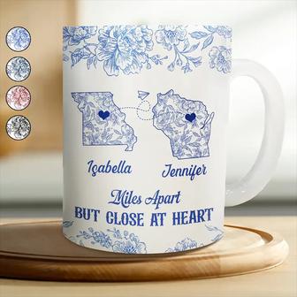 Miles Apart But Close At Heart Personalized Mug - Thegiftio UK