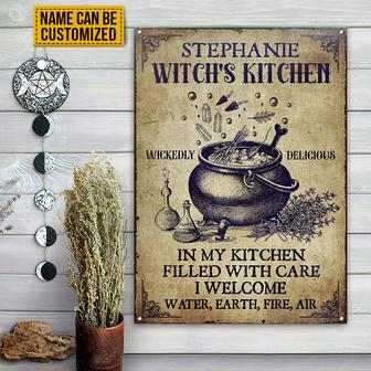 Witch Kitchen Water Earth Fire Air Custom Metal Sign - Gift - Thegiftio UK