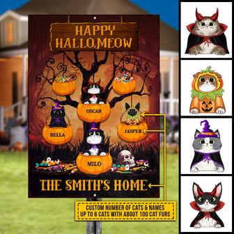 Cat Cosplay Happy Hallomeow Custom Metal Sign - Thegiftio UK