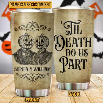 Skeleton Skull Pumpkin Couple Do Us Part Custom Tumbler - Thegiftio UK