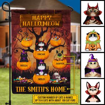 Cat Cosplay Happy Hallomeow Custom Flag - Halloween Gift - Thegiftio UK