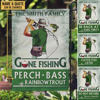 Fishing Gone Fishing Personalized Flag - Gift for Fisherman - Thegiftio UK