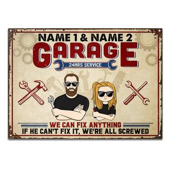 Garage Dad And Daughter We Can Fix Anything Custom Metal - Thegiftio UK