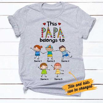 Personalized Grandpa Belongs To T Shirt - Thegiftio UK
