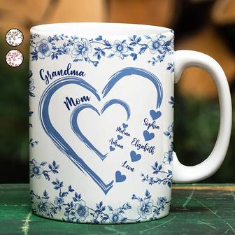 Mom Grandma Sweethearts Toile Custom Mug - Gift for Mom - Thegiftio UK