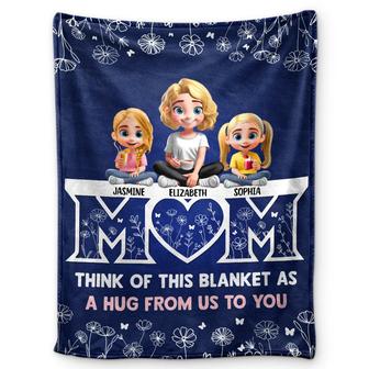 Mom & Children Think Of This Blanket As A Hug - Personalized Fleece Blanket, Sherpa Blanket - Thegiftio UK