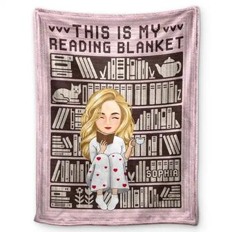 Mosaic Crochet Pattern Inspired This Is My Reading Blanket - Personalized Fleece Blanket, Sherpa Blanket - Thegiftio UK
