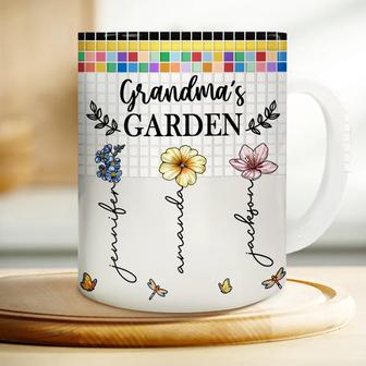 Mosaic Tiles Birth Flower Grandma's Garden Custom Mug - Gift - Thegiftio UK