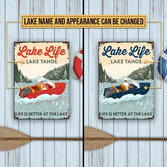 Motorboat Lake Life Custom Metal Sign - Gift for Lake Lovers - Thegiftio UK
