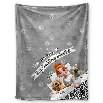 My Dog Cuddling Blanket Corner - Personalized Fleece Blanket, Sherpa Blanket - Thegiftio UK