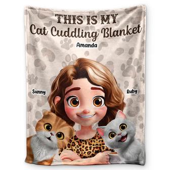 My Cat Dog Cuddling Blanket Peeking 3D Effect - Personalized Fleece Blanket, Sherpa Blanket - Thegiftio UK