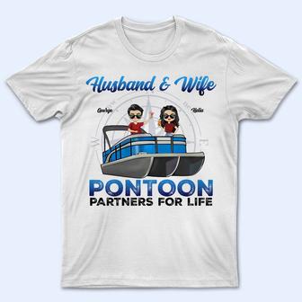 Husband & Wife Pontoon Partners Custom T-Shirt - Thegiftio UK