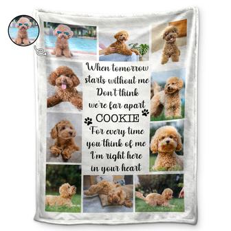 Custom Photo When Tomorrow Starts Without Me - Pet Memorial Gift - Personalized Fleece Blanket - Thegiftio UK