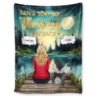 Love You To The Moon And Back - Memorial Gift For Pet Lovers, Dog Lovers, Cat Lovers - Personalized Fleece Blanket - Thegiftio UK