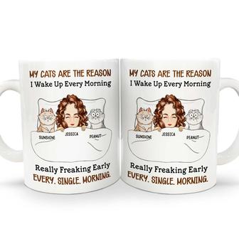 My Cats Are The Reason I Wake Up Personalized Mug - Thegiftio UK