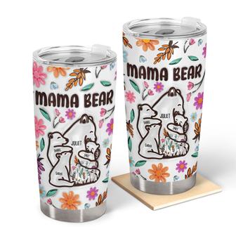 Mama Bear Floral Style Personalized Tumbler - Birthday Gift - Thegiftio UK