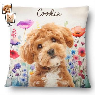 Custom Photo Dog Cat Watercolor Pillow - Gift for Pet Lovers - Thegiftio UK