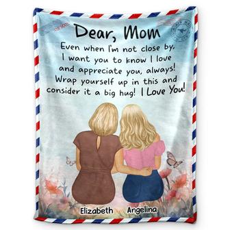 Mom Daughter Even When I'm Not Closed By - Personalized Fleece Blanket, Sherpa Blanket - Thegiftio UK