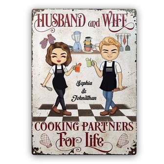 Cooking Partners For Life Custom Metal Sign - Couples Gift - Thegiftio UK