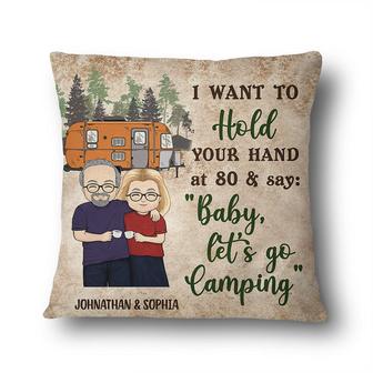 Hold Your Hand At 80 Personalized Pillow - Gift for Couples - Thegiftio UK