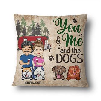 You And Me And The Dogs Custom Pillow - Gift for Couples - Thegiftio UK