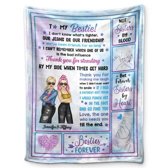 Fashion Girls Forever Sisters By Heart - Gift For Besties, BFF Best Friends, Siblings - Personalized Fleece Blanket - Thegiftio UK