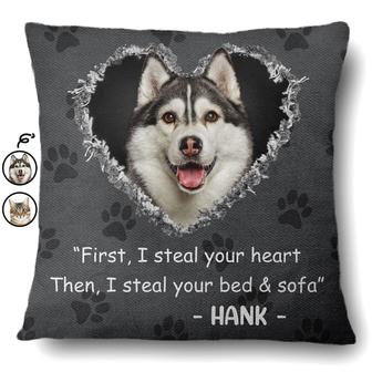 Custom Photo Dog Cat Steal Your Heart Personalized Pillow - Thegiftio UK