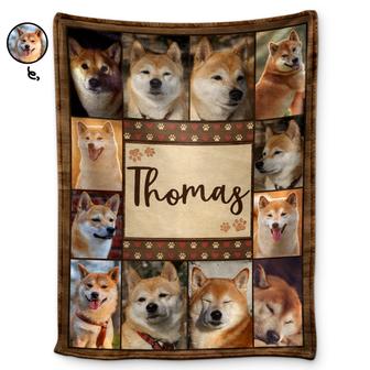 Custom Photo Dog Name And Photo - Gift For Dog Lovers - Personalized Fleece Blanket - Thegiftio UK