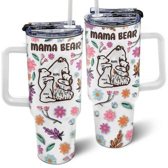 Mama Bear Floral Style Custom Tumbler - Birthday Gift - Thegiftio UK