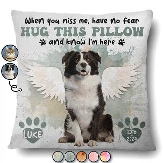 When You Miss Me Hug Personalized Pillow - Memorial Gift - Thegiftio UK