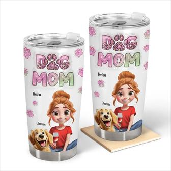Dog Mom 3D Effect Personalized Tumbler - Gift for Dog Mom - Thegiftio UK