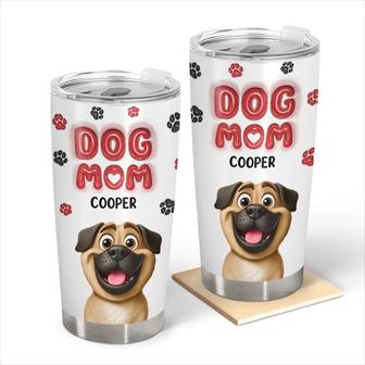 Dog Mom Red 3D Effect Custom Tumbler - Gift for Dog Moms - Thegiftio UK