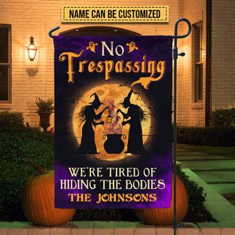 No Trespassing Hiding The Bodies Custom Flag - Halloween - Thegiftio UK