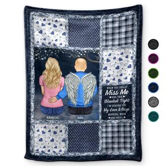 Memorial When You Really Miss Me Hug This Blanket Tight - Personalized Fleece Blanket, Sherpa Blanket - Thegiftio UK