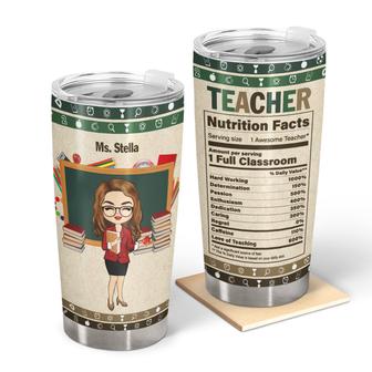 Teacher Nutrition Facts Custom Tumbler - Gift for Teacher - Thegiftio UK