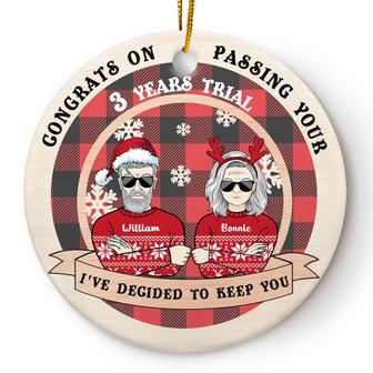 Christmas Couple Family Passing Your Trial Custom Ornament - Thegiftio UK